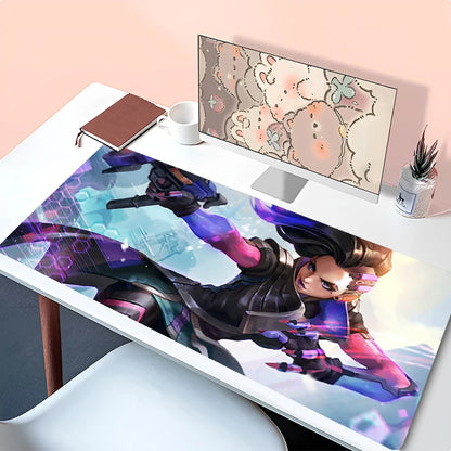 Podkładka pod mysz i laptopa Anime, akcesorium biurowe, podkładka pod klawiaturę PC, gumowa podkładka pod kubek, miękka duża mata pod mysz Overwatch Sombra na biurko