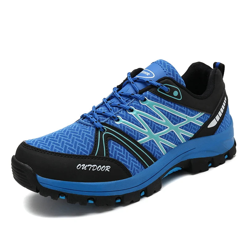 Sapatos de caminhada de marca para homem em malha respirável, calçado de viagem outdoor impermeável para caça e pesca, sapatos desportivos de montanha, todo-o-terreno e equitação