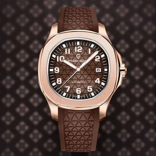 PAGANI DESIGN 2026 New Men's Watches Rose Gold Top Luxury  Automatic Watch For Men Barrel dial Steel Mechanical Wristwatch Men