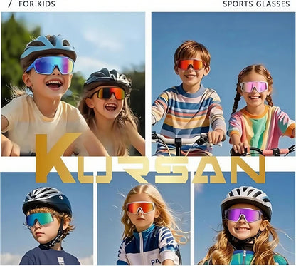 Ochelari de soare polarizați pentru copii, ochelari de ciclism pentru activități în aer liber, protecție UV400, ochelari de soare pentru băieți și fete cu vârsta între 5 și 13 ani