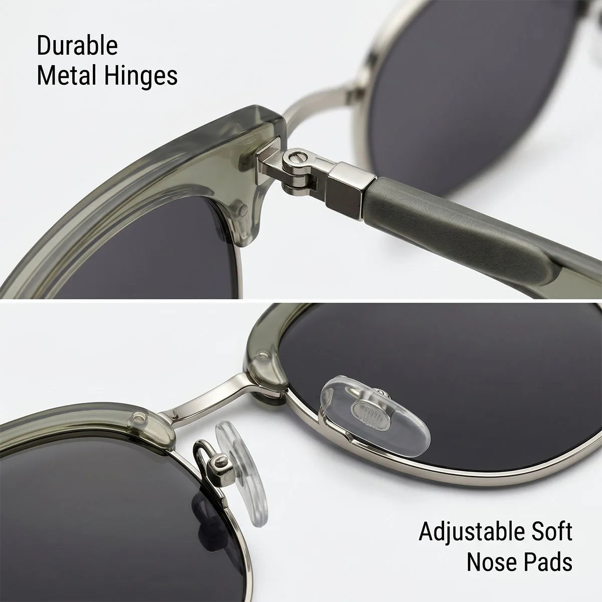 Ochelari de soare polarizați pentru bărbați, lentile semi-fără ramă, ochelari de soare vintage retro pentru femei, ochelari de soare la modă pentru vacanță, Gafas De Sol Hombre