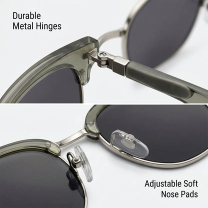 Ochelari de soare polarizați pentru bărbați, lentile semi-fără ramă, ochelari de soare vintage retro pentru femei, ochelari de soare la modă pentru vacanță, Gafas De Sol Hombre