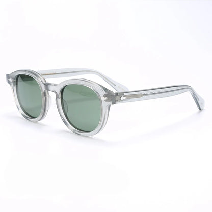 Ochelari de soare polarizați pentru bărbați și femei, stil Johnny Depp Lemtosh, ochelari de soare retro cu ramă rotundă din acetat și lentile UV400, Oculos