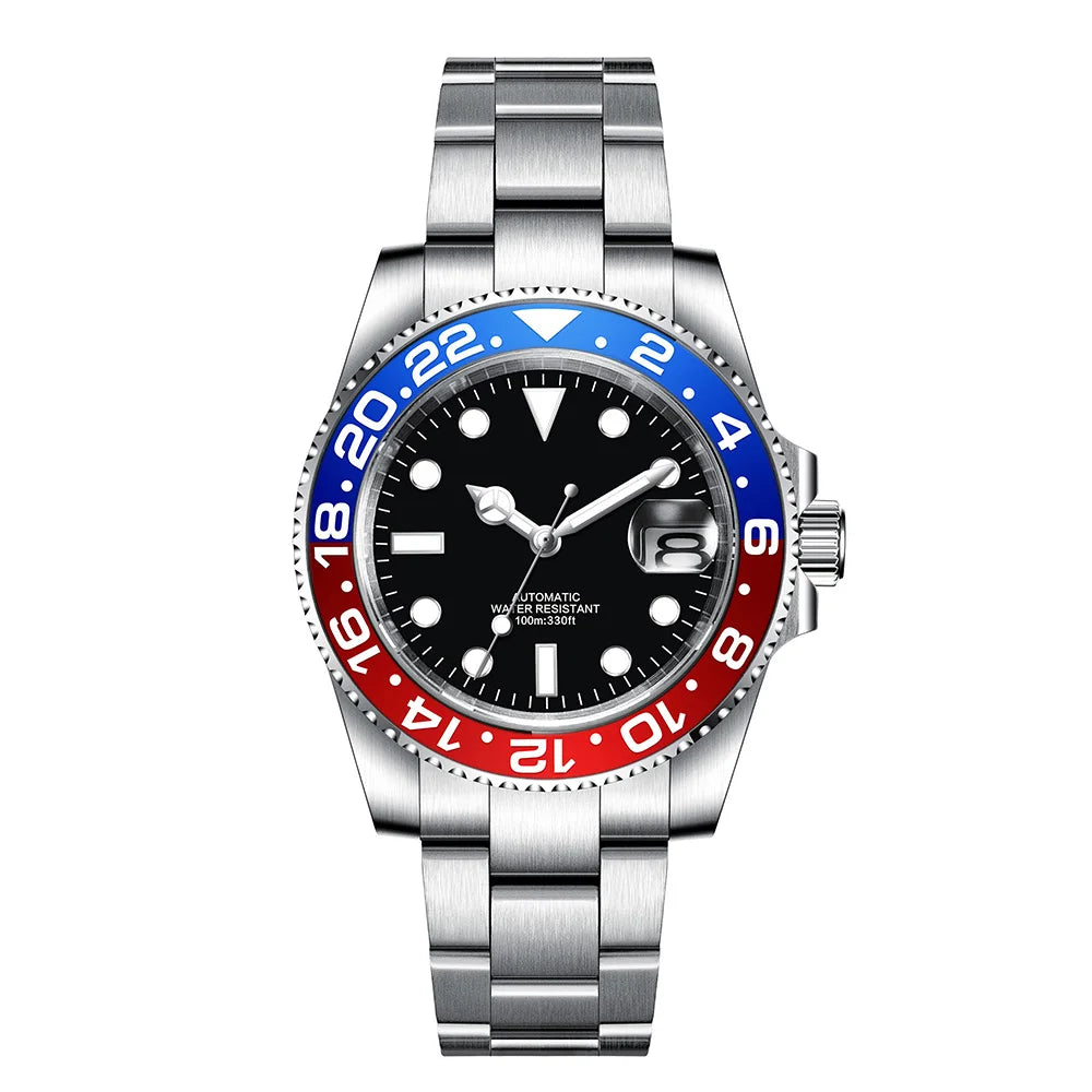 Customized Logo Reloj Men's Mechanical Automatic Wristwatch NH35 Movement 40mm Dial 100M Waterproof Sapphire Glass DIY Corgeut