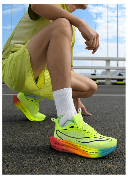 Men’s Running Shoes with Carbon Board, Specialty Marathon Sports, Breathable, Lightweight, Comfortable Women’s Athletic Non-Skid Sneakers