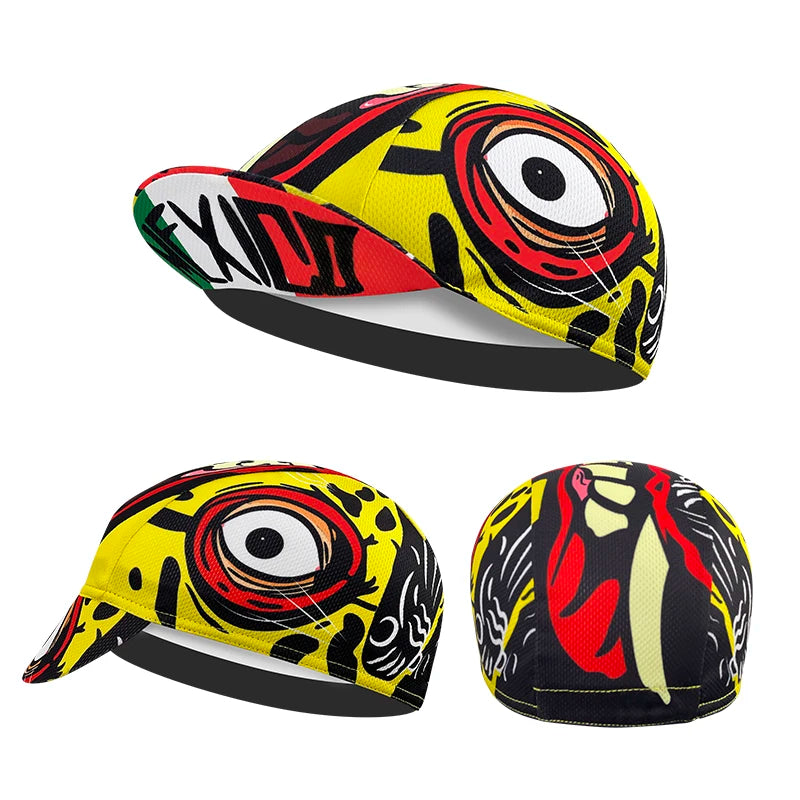 Polyester Quick Dry Cycling Men's Caps Road Bike Sports  Universal Size Summer Cool Cartoon Print