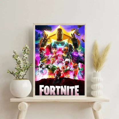 Posters Game-F-F-Fortnites autocolantes e impermeáveis, ideais para decoração de sala de estar, quarto ou bar