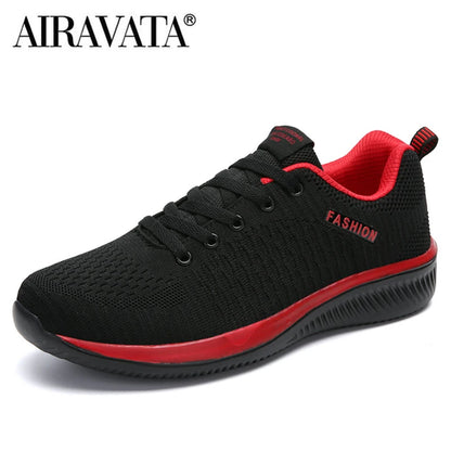 Herr- och dam-sneakers i stickat material, andningsbara sportskor för löpning, promenader och gym
