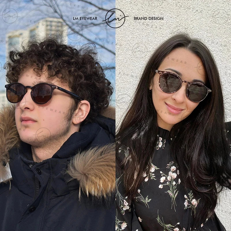 Ochelari de soare LM Retro rotunzi pentru femei și bărbați, ultralegeri, din TR90, polarizați, unisex, pentru șofat, ochelari de soare vintage, UV400, Gafas De Sol
