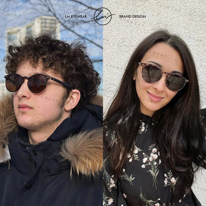 Ochelari de soare LM Retro rotunzi pentru femei și bărbați, ultralegeri, din TR90, polarizați, unisex, pentru șofat, ochelari de soare vintage, UV400, Gafas De Sol