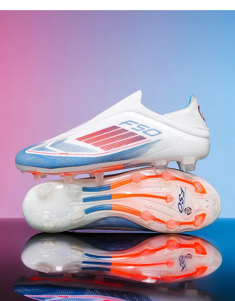 Men Football Boots Futsal Ultralight Soccer Shoes Training TF Match Long Spikes Breathable Indoor Sneakers Cleats Drop Shipping