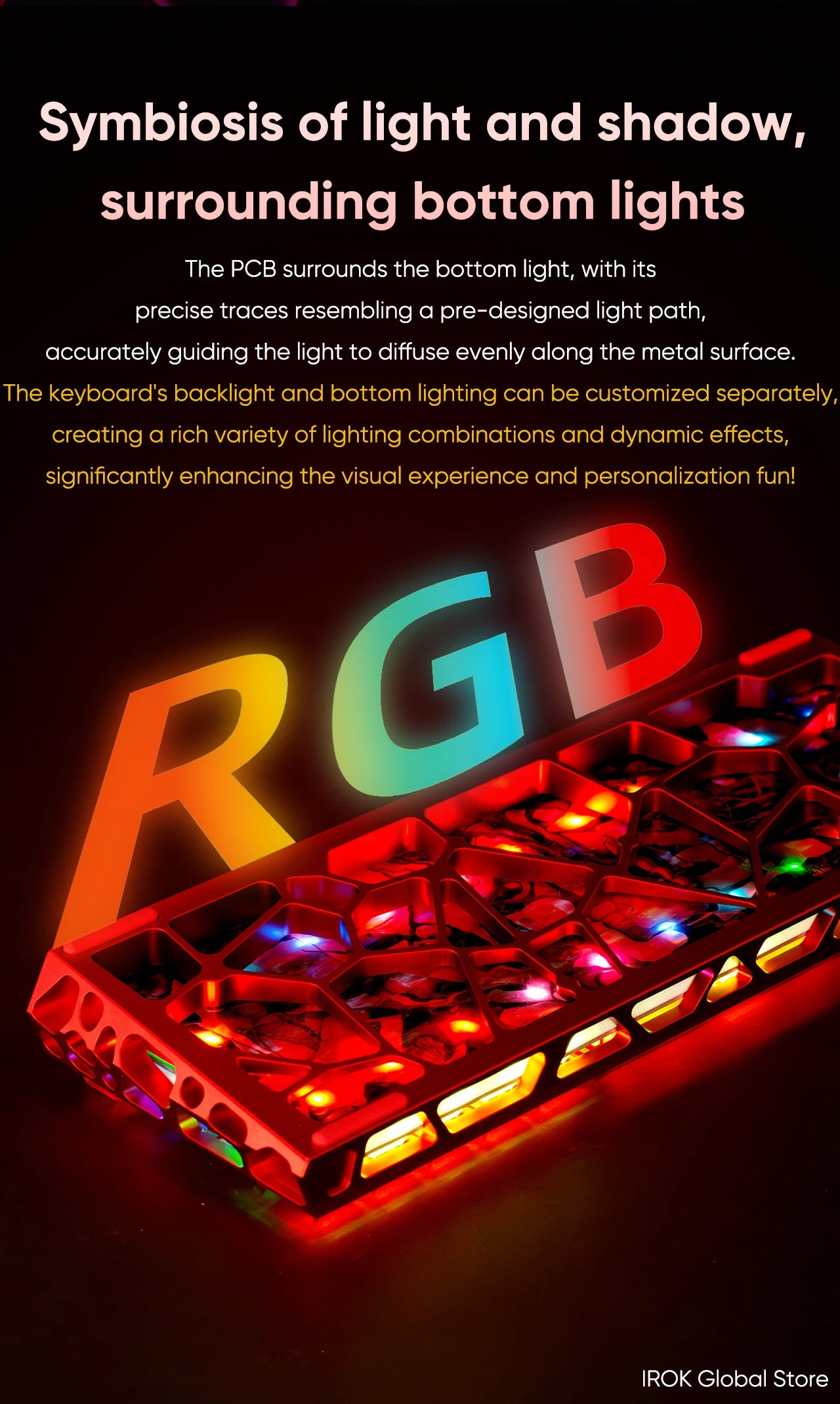 IROK MG63 Hollow Aluminium Gaming Magnetic Mechanical Keyboard 60% RT0.001mm 8KHz 0.07ms 512K RGB Hot Swap Wired Gamer Keyboard