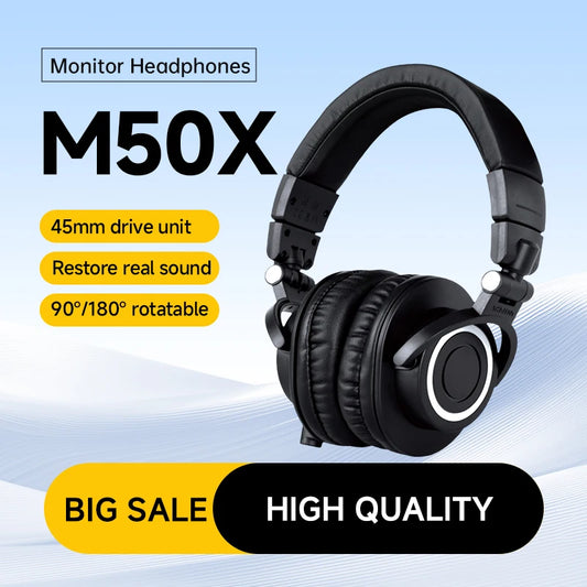 Sanpusen ATH-M50X Professional Studio Monitoring Headphones with 45mm Drivers for Clear Sound and Superior Isolation