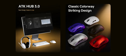 Rato sem fios ATK Blazing Sky X1 V2 Ultimate Dual Mode, leve, PAW3950 Ultra Dual 8K HZ, baixa latência, ergonomia personalizada