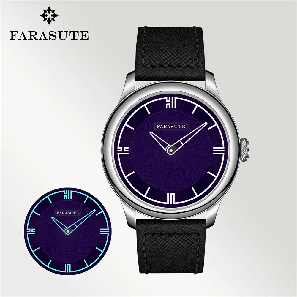 FARASUTE New Power Reserve 80 Hours Manual Mechanical Watch For Men Swiss Super Luminous Sapphire 5Bar Waterproof Wristwatches