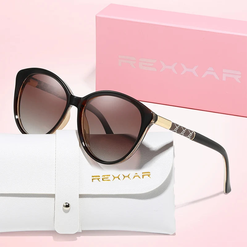 Ochelari de soare polarizați REXXAR Cat Eye pentru femei și bărbați, ochelari de soare sexy și la modă, de marcă, pentru cumpărături și petreceri, pentru bărbați și femei