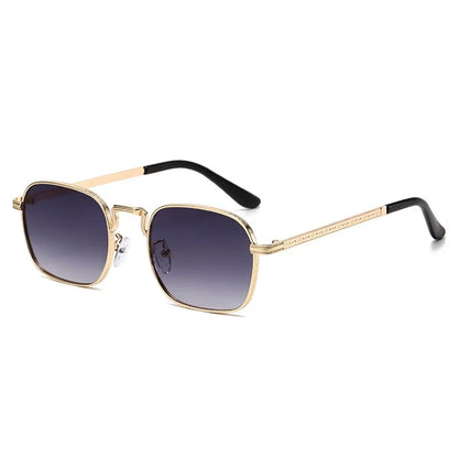 Ochelari de soare metalici, pătrați și ovali, la modă, retro, pentru bărbați și femei, personalizați, rezistenți la raze UV, ochelari de vedere de lux, design UV400