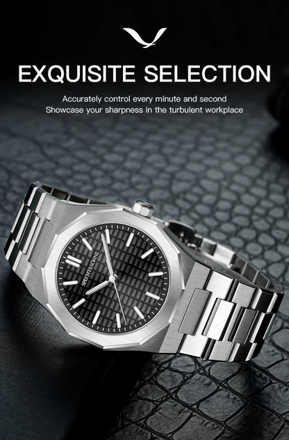 Novo relógio de pulso masculino Specht & Söhne 2026, raro e elegante, ultrafino, 38MM, em aço, cristal de safira, quartzo VH31