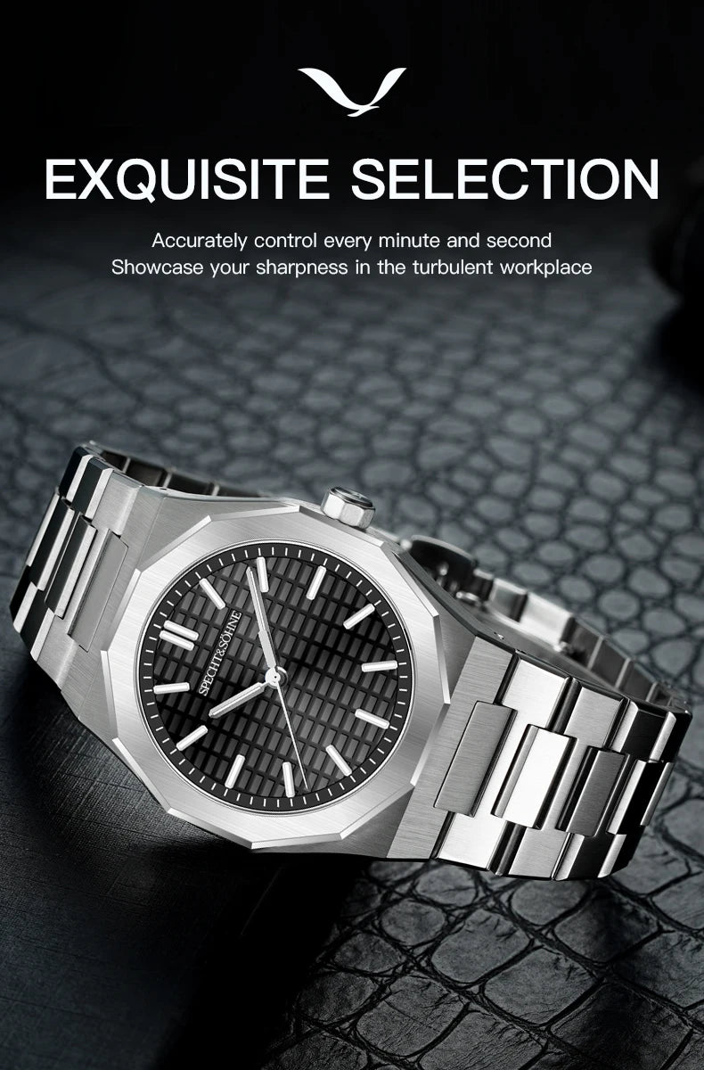 Novo relógio de pulso masculino Specht & Söhne 2026, raro e elegante, ultrafino, 38MM, em aço, cristal de safira, quartzo VH31
