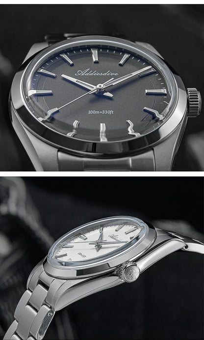 ADDIESDIVE Luxury Men's Steel Watch Bubble Mirror Glass Quartz Watch BGW9 Blue Luminous 100ATM Analog Watch Reloj Hombre AD2066