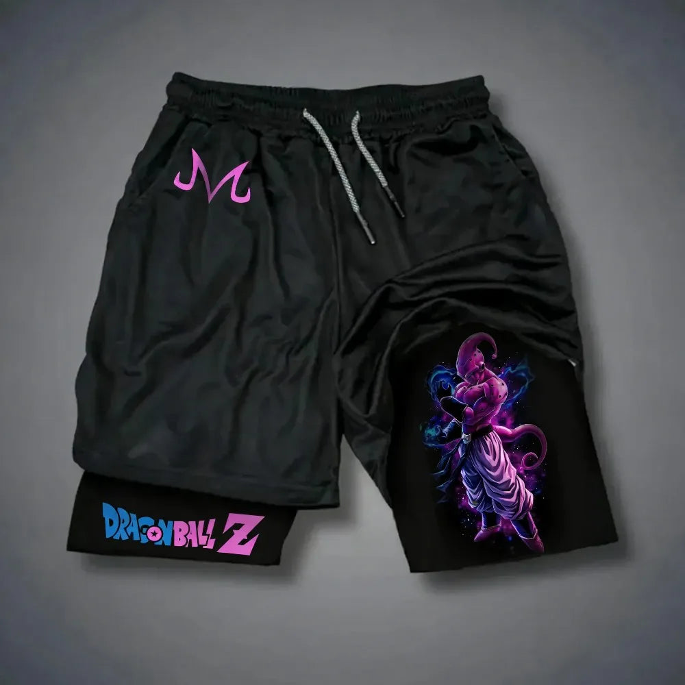 Produit gaming premium Fraquane, Dragon Ball Goku Unisex Harajuku Anime Printed 2026 Summer New Product Loose Sports Breathable Quick Drying Double Layer Shorts