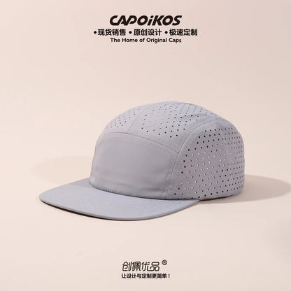 Customized Logo Solid Color Five-panel Quick-drying Baseball Cap Men's and Women's Mesh Breathable Camping Sports Skateboard Cap