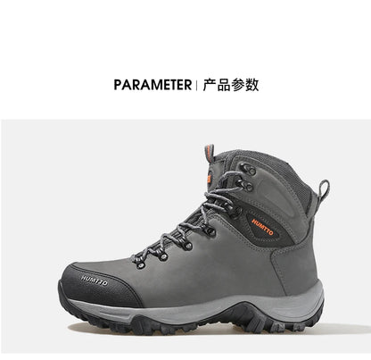 HUMTTO vandresko, vandtætte jagtstøvler til mænd, taktiske ørken-kampstøvler, ankelhøje trekkingstøvler til mænd og kvinder, varme lædersneakers