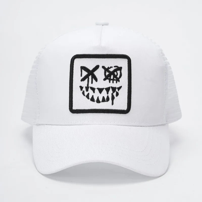 Doitbest Children XX Smiling Face Embroidery Baseball Caps Mesh Summer Outdoor Adjustable Casual Hats Boy Girl Sunscreen Hat