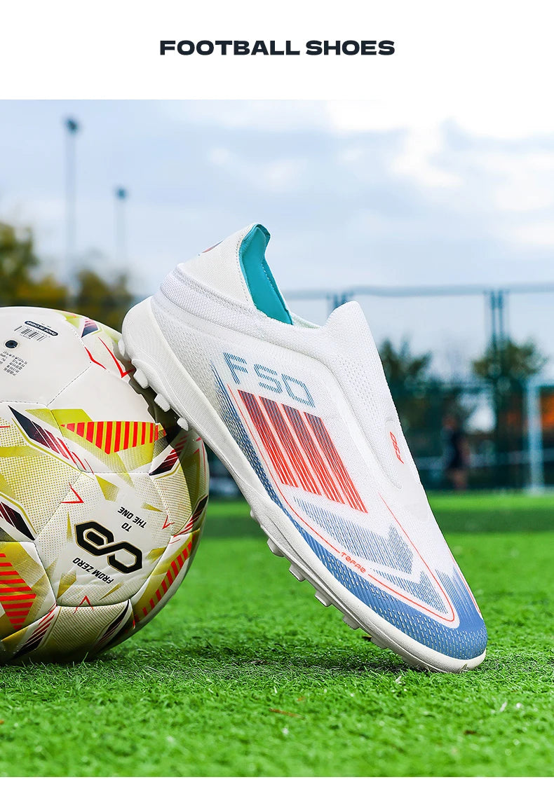 Men Soccer Shoes Training Football Boots Indoor Sneakers TF Long Spikes Match Futsal Ultralight Breathable Cleats Drop Shipping
