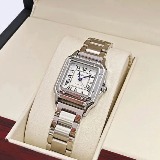 New Style Light Luxury Small Square Women's Watch, High-End Women's Watch with a Stylish Design, Luxurious, Fashionable, Casual, Simple, Compact, Trendy Watch for Female Students, European and American Style Quartz Wristwatch