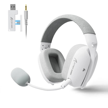 Casque de jeu sans fil ATTACK SHARK L80Pro, haut-parleurs de 40 mm, Bluetooth 5.3, 2,4 GHz, sortie audio 3,5 mm, microphone amovible, batterie de 300 mAh.