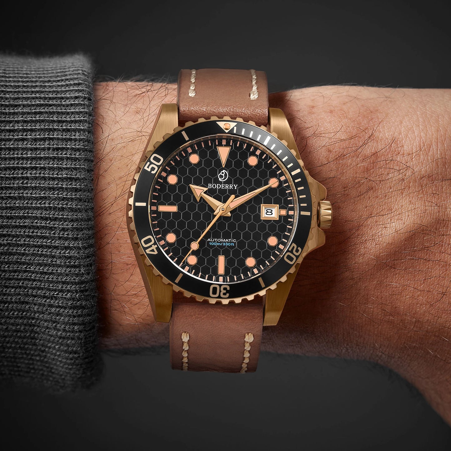 Boderry Bronze Watch Seaturtle Titanium Diver Luxury Wristwatch Automatic Mechanical Wristwatch Sport 200M Waterproof Luminous