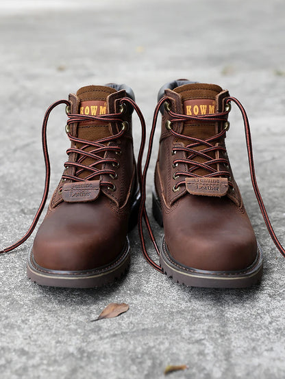 KOWM Cowhide Outdoor Men Hiking Shoes Waterproof Tactical Desert Shoes Hunting Boots Snow Boots Fur Sneakers Women Trekking Shoes