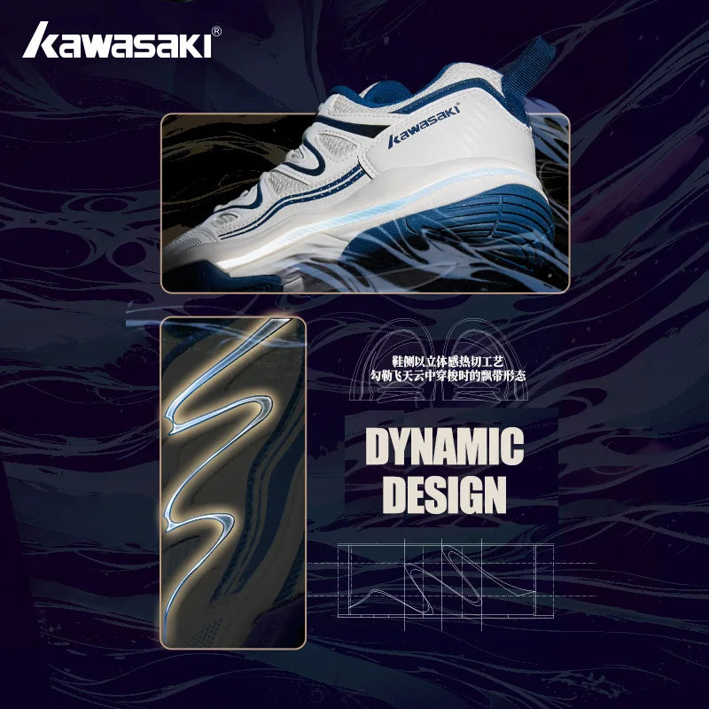 Retro Design Badminton Shoes Kawasaki Original 2025 Anti-Torsion Carbon Plate Professional Sports Table Tennis Shoes C32016