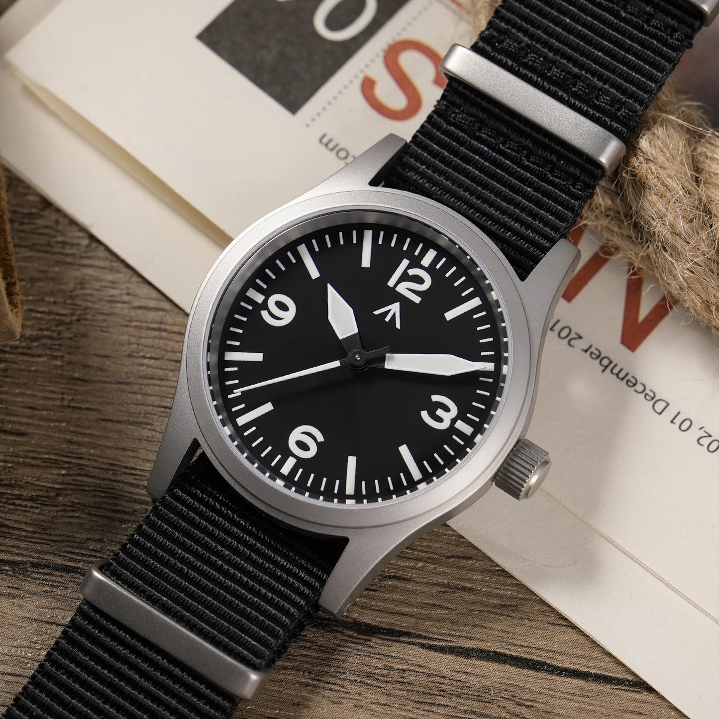 Militado ML05 Military Watch VH31 Sweep Movement Domed Sapphire Crystal Wristwatch High Clear AR Coating 38mm Vintage Watches