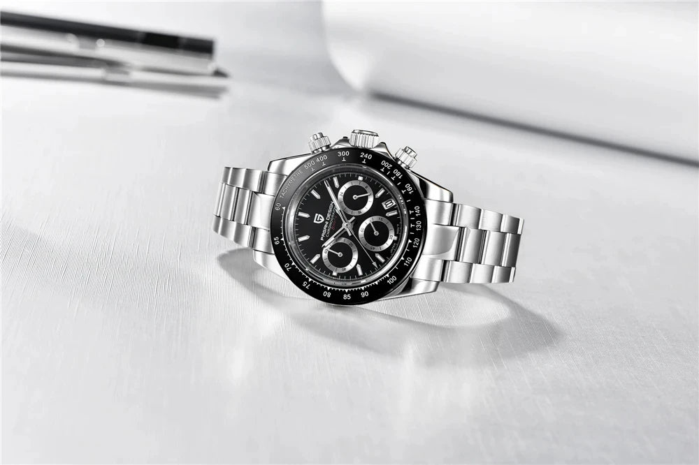 montre chronographe pour homme PAGANI DESIGN– Montre-bracelet à quartz de luxe, lumineuse et étanche.