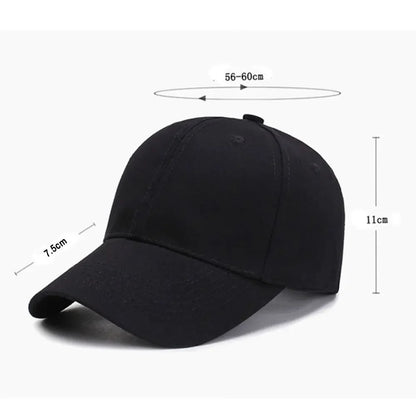 Black Baseball Cap for Men & Women - Adjustable Outdoors Sports Hat for Casual Summer Wear