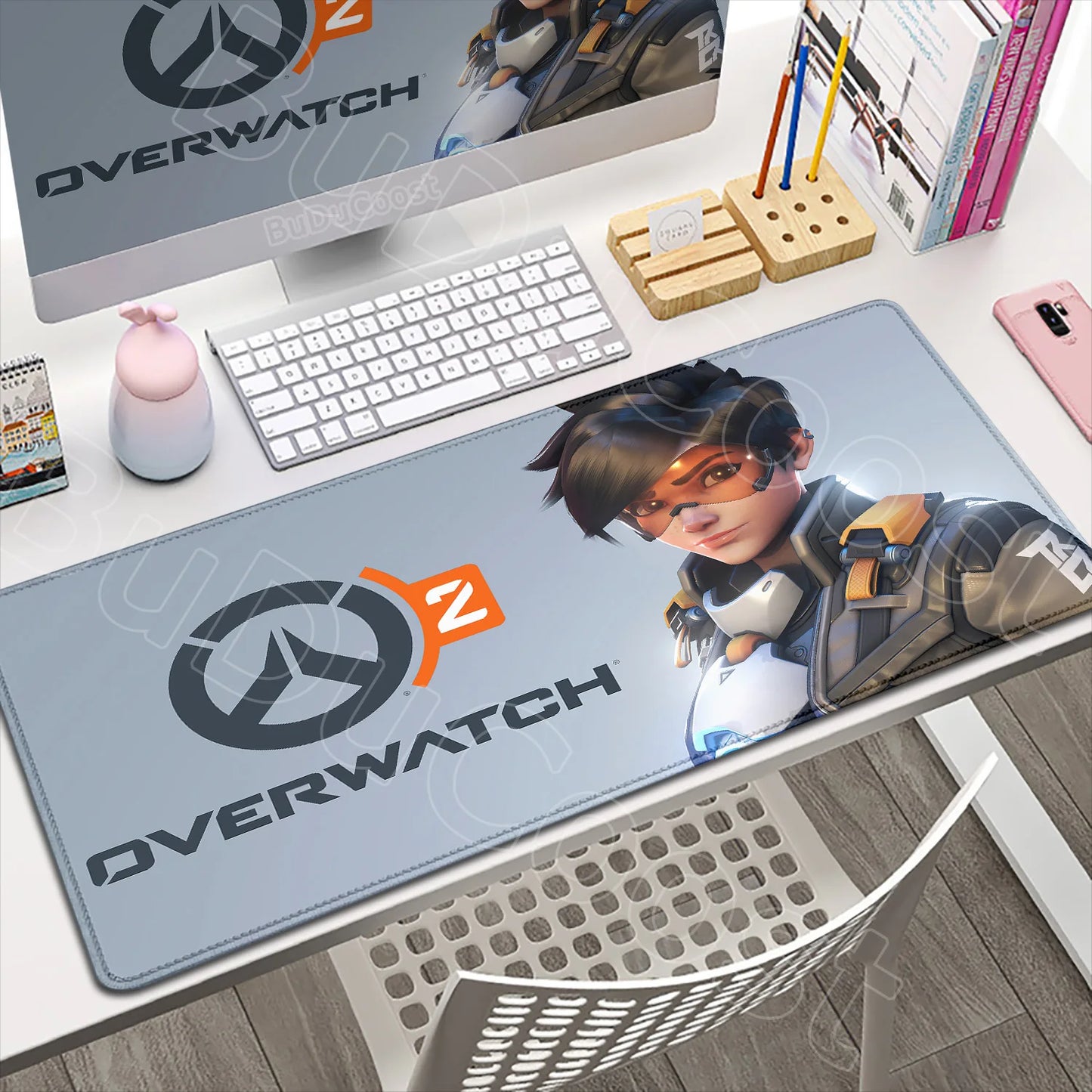 Large XXL DIY Cool Overwatch Mouse Pad Keyboard Table Gaming Accessories Non-Slip Rubber Edge locking spped Laptop Rug desk Mat, produit gaming premium Fraquane
