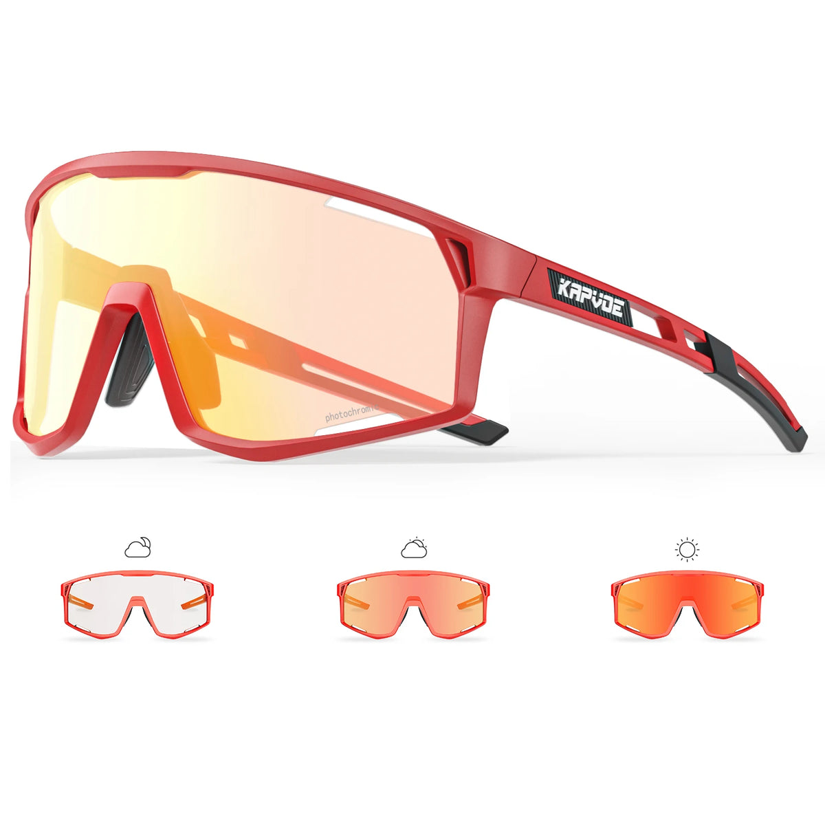 KAPVOE Ochelari UV400 pentru bărbați și femei, pentru ciclism de șosea, sporturi montane, activități în aer liber, ochelari de soare fotocromatici pentru ciclism, ochelari de bicicletă