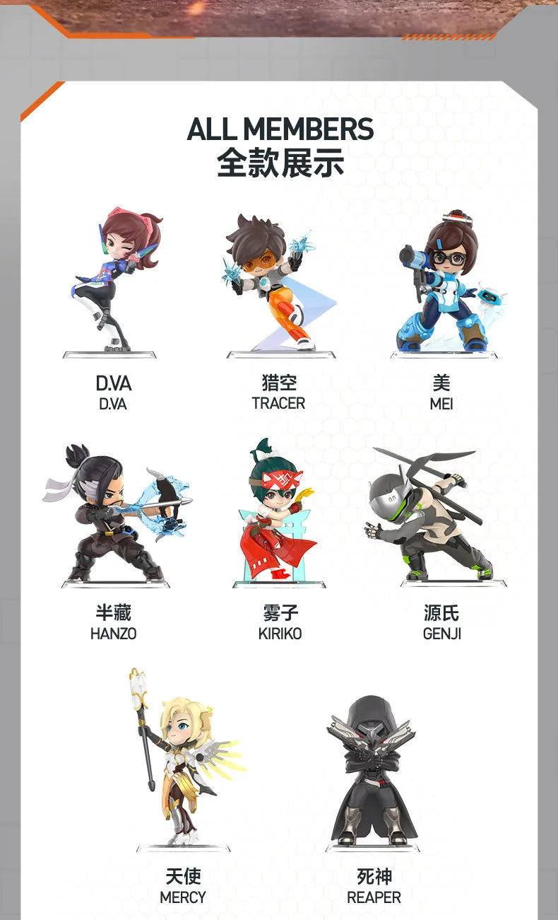 POP MART Overwatch Play of The Game Series Blind Box Mystery Box – urocze zabawki, ozdoby, figurki, dekoracje do domu, modele na biurko i lalki