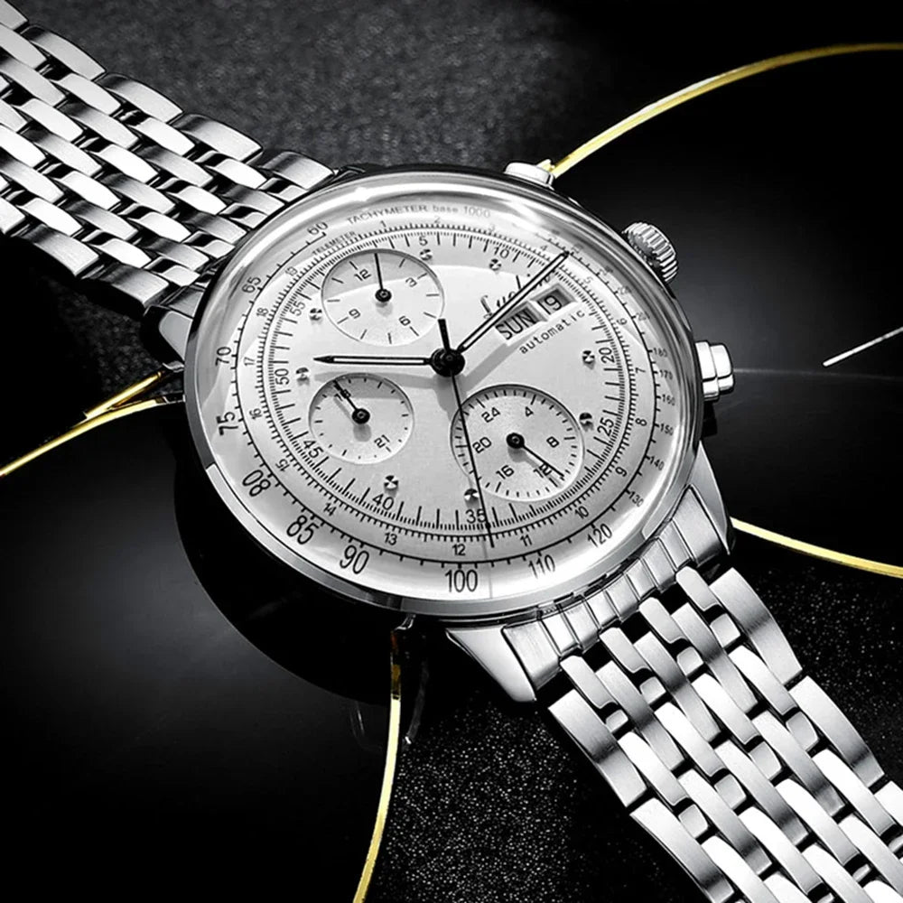 Luxuriöse Automatikuhr für Herren, mechanisch, selbstaufziehend, Business-Armbanduhr aus Edelstahl mit Leuchtanzeige, Relojes Para Hombre 2020