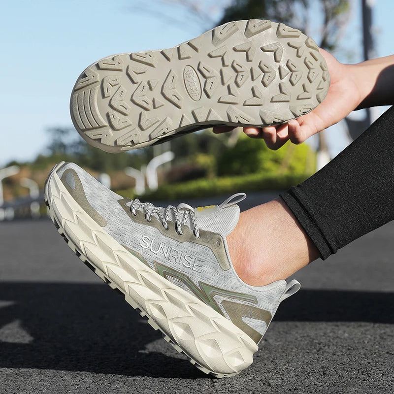 Unisex Running Shoes, Mesh Breathable Anti-Slip Lightweight Casual Sports Sneakers, Grip Comfortable Outdoor Trainer Footwear