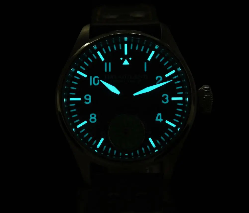 Hruodland 2025 New Men's Mechanical Watch Seagull ST3620 Retro Pilot 43MM Bgw-9 Luminous Sapphire Crystal Turbine Reloj Hombre