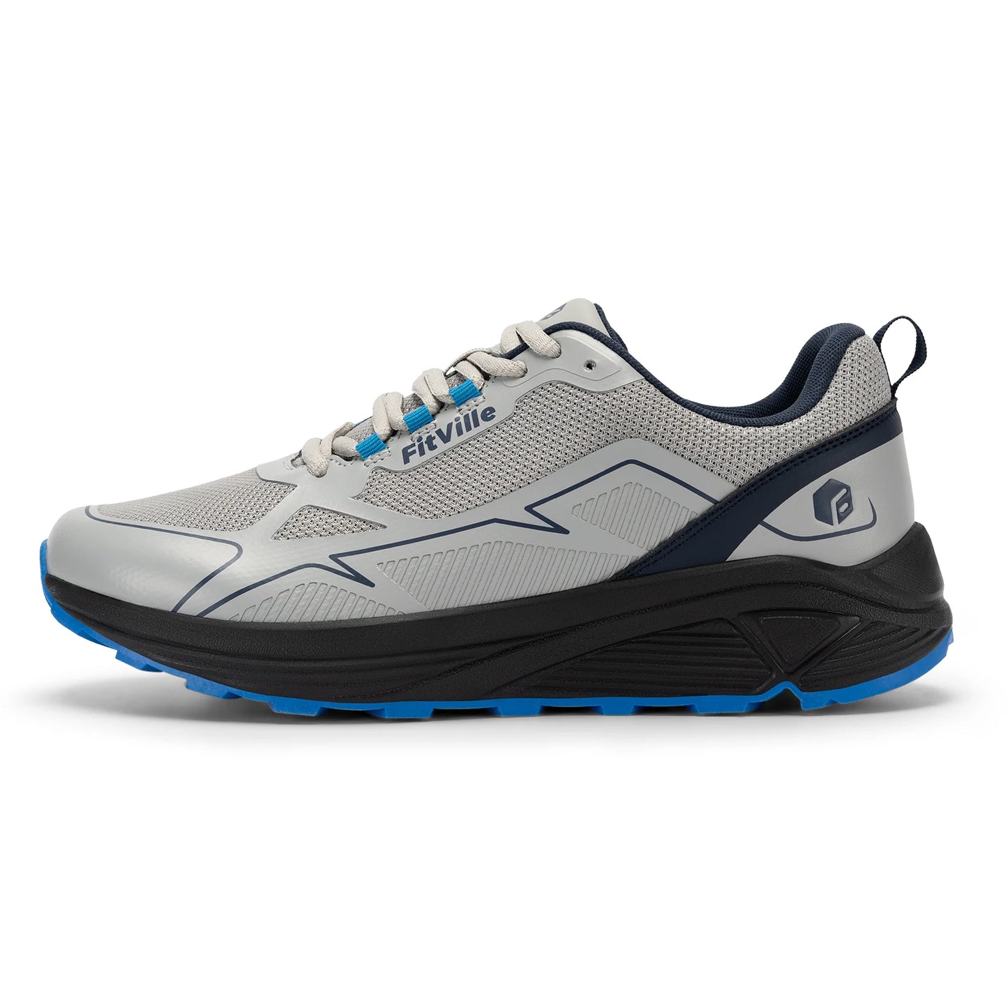 FitVille Non-Slip Trail Running Shoes Men's Sneakers Extra Wide Lightweight for Male Swollen Feet Arch Support Pain Relief