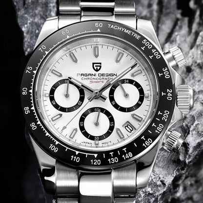 PAGANI DESIGN New Ceramic Bezel Men Quartz Wristwatches Luxurys Sapphire Glass Chronograph 100m Waterproof Stainless Watches Men