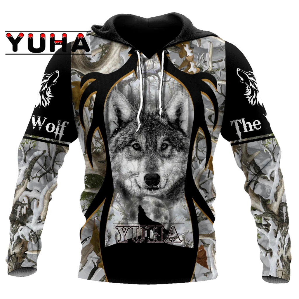 Wolf Printed Hoodies Men 3D Hoodies Brand Sweatshirts Jackets Quality Pullover Fashion Tracksuits Animal Streetwear Out