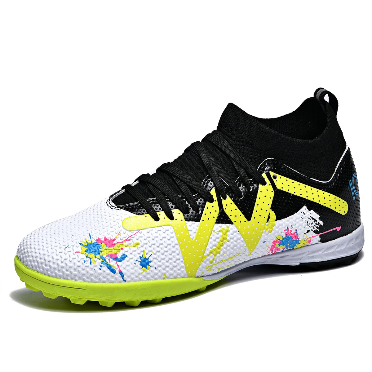 TF Turf Soccer Shoes PU Fabric Breathable Upper Rubber Sole Wear Resistant Anti Slip Men Women Kids Youth Training Sneakers