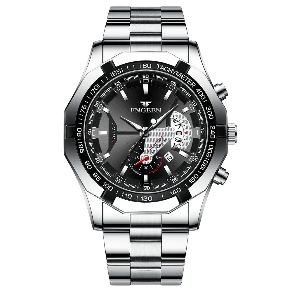 BINBOND Orginal Quartz Wristwatches For Men Luxury Luminous Waterproof Auto Date Men's Watch Stainless Steel Reloj Free Ship