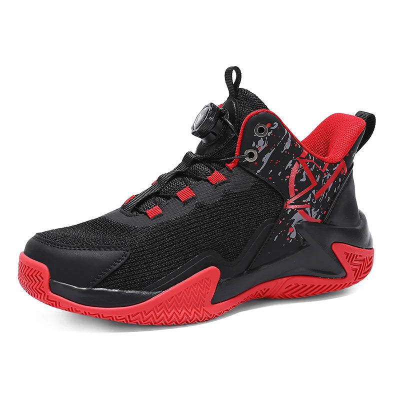 Chaussures de basket-ball unisexes en maille respirante, légères, avec boucle rotative, baskets de sport, de course en plein air, d'entraînement, d'automne