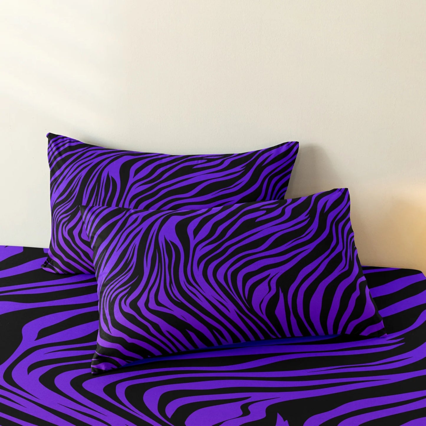 3pcs Bedding Set Rose Red Zebra Print Leopard Print Digital Print Duvet Cover Set, Digital Print, Suitable for Family Hotel Dormitory